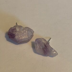 Amethyst Raw Stone Stud Earrings
